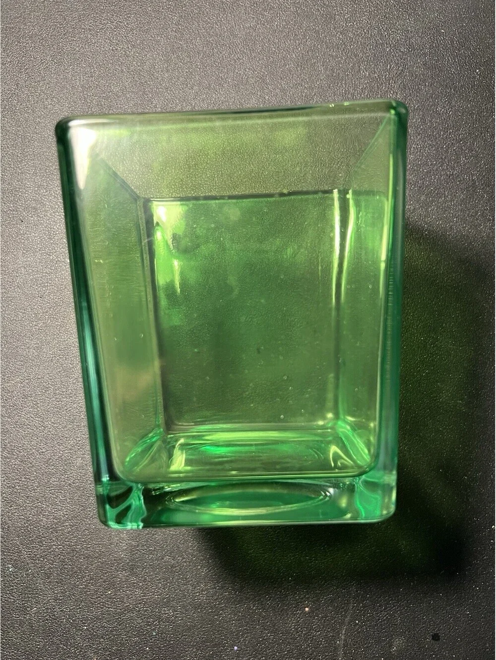 Teleflora Contemporary Green Glass Cube Vase, 4x5